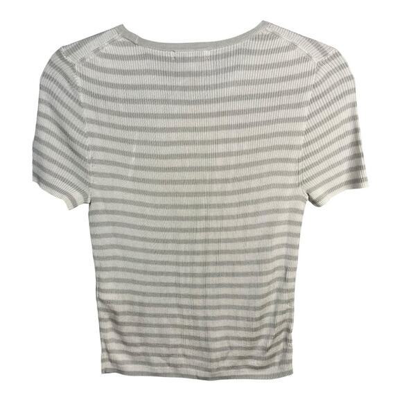 Madewell Micro-Rib Striped Sweater Tee in Monument Size S NWT - Picture 5 of 11
